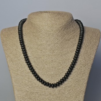 عقد شونغيت (اصطناعي) أملس رونديل، قطر 8×5مم±، طول 45-49سم+