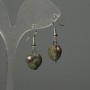 أقراط يشب دم التنين قلب 12mm+-، الطول 30mm+