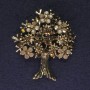 بروش الشجرة بفصوص معدن ذهبي، قطر 45×50مم +