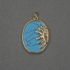 معلّقة دلاية شمس بإدراج فيروز (مضغوط) 17x20x24x3mm± معدن ذهبي