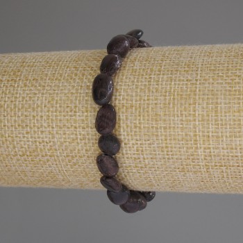 إسوارة العقيق الأحمر (غارنت) مصقول، القطر 7-10×8مم+-، الطول 18سم (مطاطية)