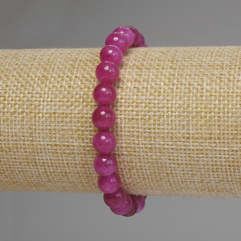 سوار التورمالين كرة ناعمة، قطر 8mm+-، طول 18cm مطاطي