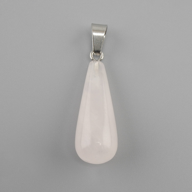 قلادة قطرة كوارتز وردي 10x26x36mm+