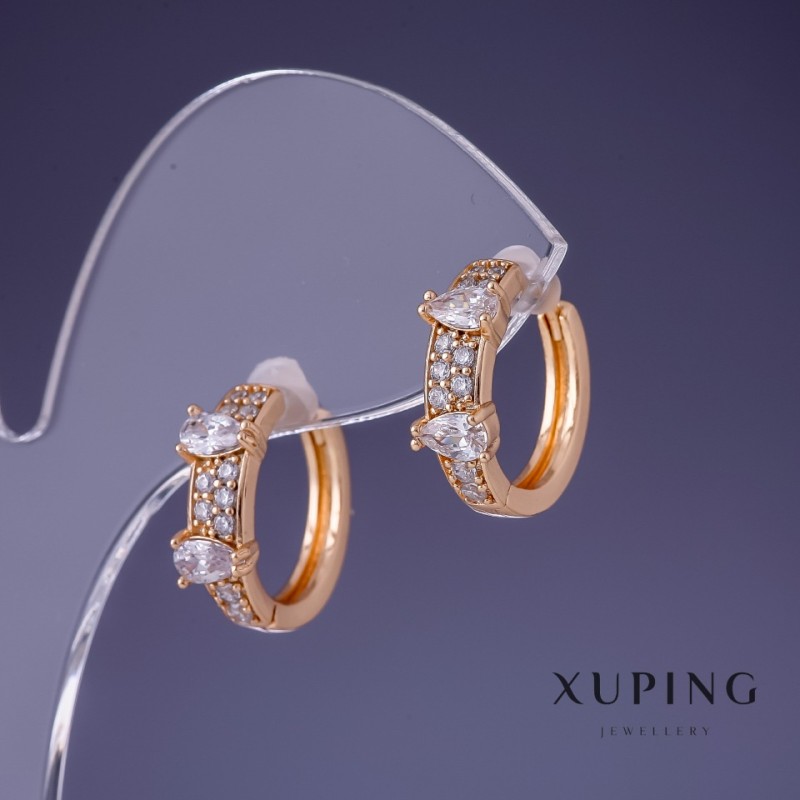 أقراط Xuping 16x5mm "مطلية بالذهب 18K"