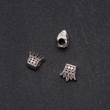 إكسسوار خرزة باندورا تاج 12×12mm، قطر الثقب 4,5 mm تعبئة 20gram (تقريباً 9 قطع)