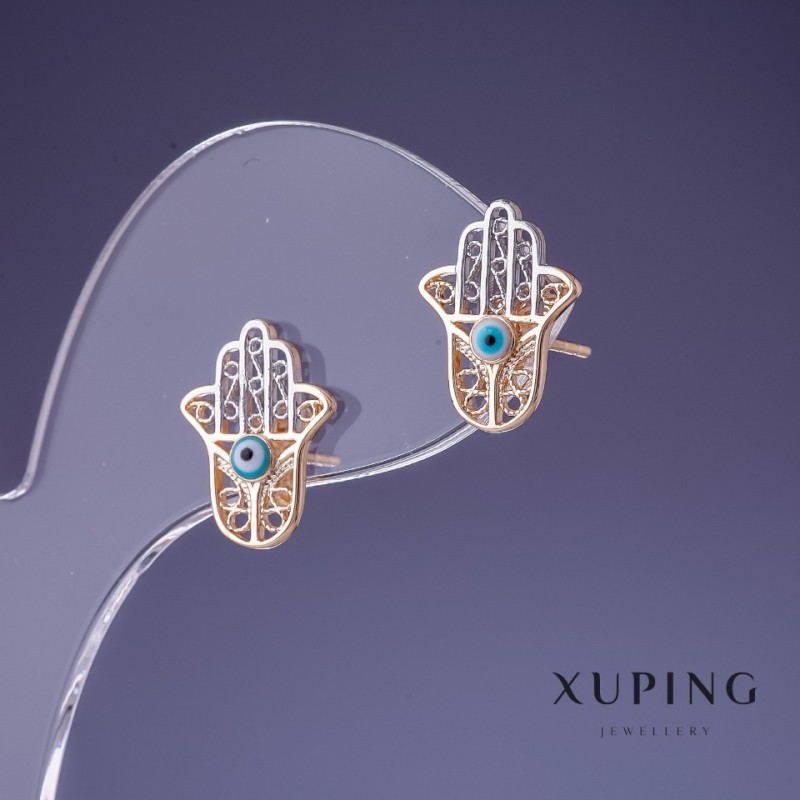 أقراط Xuping كف 14x11mm "مطلية بالذهب 18K"