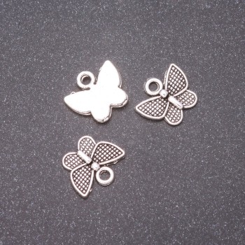 إكسسوار قلادة فراشة، قياس 13×11mm، قطر الثقب 1.7mm، تعبئة 20g، +/- 32 قطعة