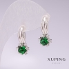 أقراط Xuping روديوم مع أحجار خضراء 21x10mm
