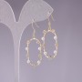 أقراط سلسلة 925 بخرزات بيضاء
