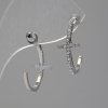 أقراط مسمارية حلقات بتصميم على شكل صليب, بالستراس / معدن بلون الفضة / 35×12mm