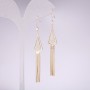 أقراط شراشيب 73×11mm معدن ذهبي كوريا