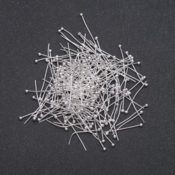إكسسوار دبابيس بقبّعة كروية معدن فاتح، طول 20mm 10g