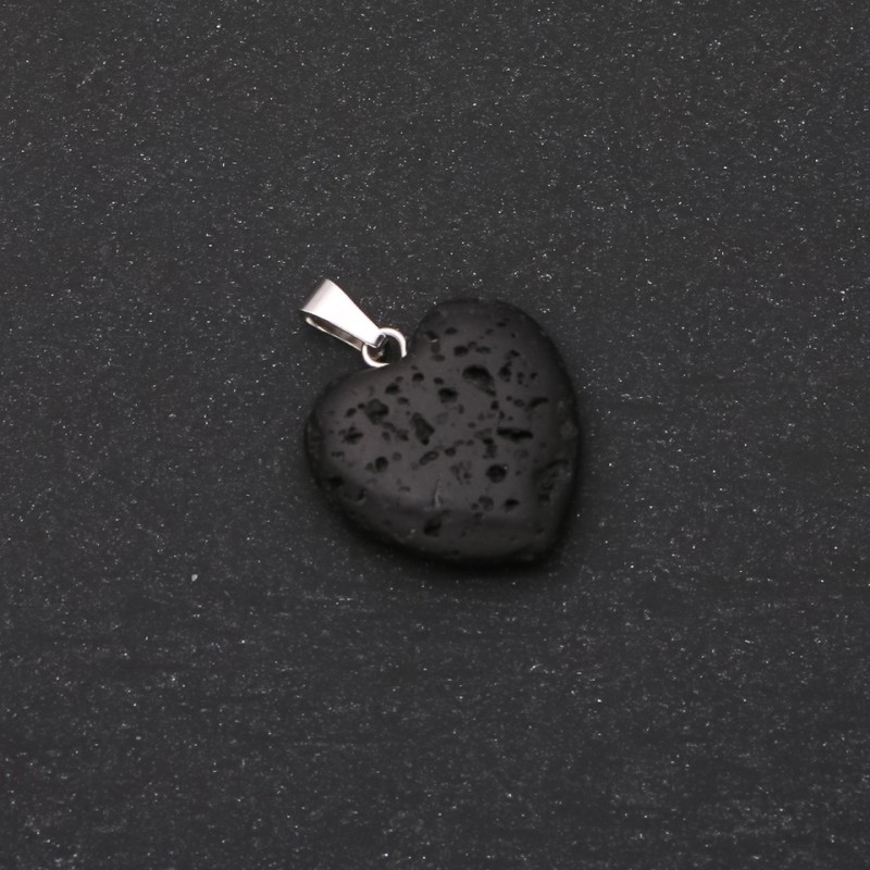 قلادة «قلب» حجر اللابا 20×20mm (+-)
