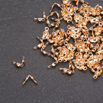 إكسسوار قفل ضغط للخرز معدن ذهبي 7x4 (+ -) مم معدن ذهبي تعبئة 10غرام (+ -) 140قطعة