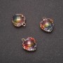 قلادة "قلب" بلون قزحي، إطار ذهبي 12x15mm