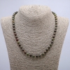 قلادة من حجر طبيعي يشب دم التنين (Dragon Blood Jasper) كرة ملساء، القطر 6mm، الطول 46cm +