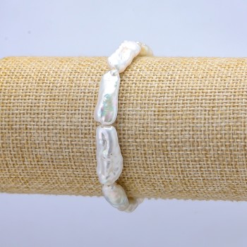 سوار مطاطي من لؤلؤ الباروك، قطر 18x8mm+-، طول 18cm+