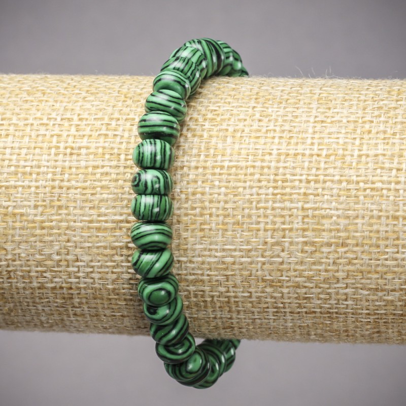 سوار مطاطي مالاكيت (مضغوط) رونديل أملس، قطر 8x5mm+-، طول 18cm+