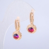 أقراط Xuping مطلية بالذهب 18K مع كريستال أزرق-توتي، القطر 27x10mm +