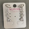 كاف زر Xuping روديوم مع بلورات بيضاء على شكل قلب 32×10مم +