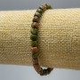 سوار يشب هليوتروب يوناكيت أحجار طبيعية مكعب مصقول الأوجه، قطر 5 مم تقريبًا، طول 18 سم (مطاطي)